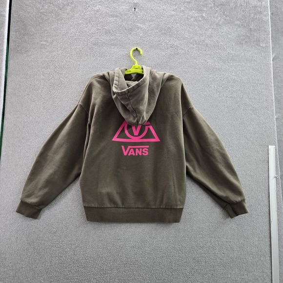 Vans Tops - Vans Women Hoodie M Green Fleece Logo Activewear Long Sleeve